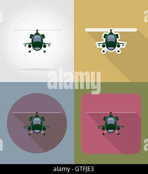 Hubschrauber-flache Symbole-Vektor-Illustration auf Hintergrund isoliert Stock Vektor
