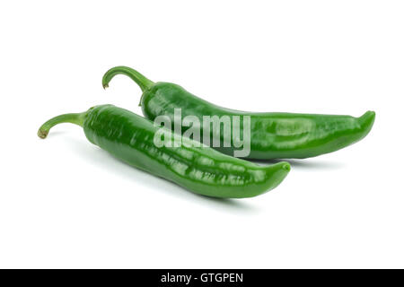 Heiße Paprika/s isoliert auf weißem Hintergrund. Schneidepfad in Jpeg aufgenommen. Stockfoto