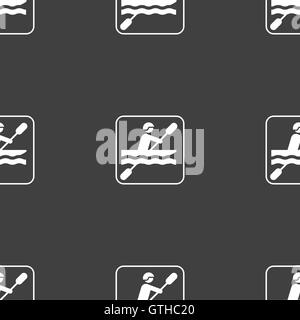 Kanu-Zeichen. Nahtlose Muster auf einem grauen Hintergrund. Vektor Stock Vektor