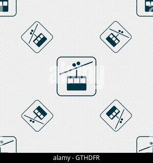 Seilbahn-Zeile-Zeichen. Nahtlose Muster mit geometrischen Struktur. Vektor Stock Vektor