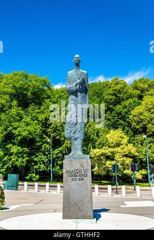 Statue von König Haakon VII in Oslo Stockfoto