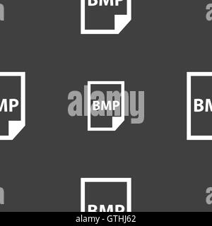 BMP-Symbol Zeichen. Nahtlose Muster auf einem grauen Hintergrund. Vektor Stock Vektor