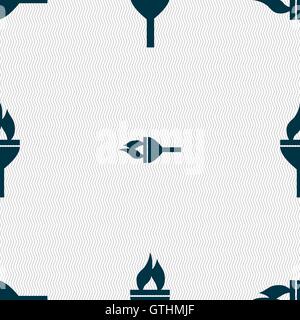 Fackel-Symbol Zeichen. Nahtlose Muster mit geometrischen Struktur. Vektor Stock Vektor
