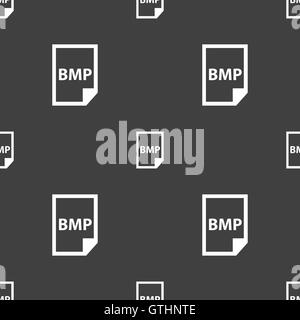BMP-Symbol Zeichen. Nahtlose Muster auf einem grauen Hintergrund. Vektor Stock Vektor