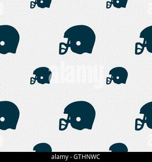 US-amerikanischer American-Football Helm Symbol Zeichen. Nahtlose Muster mit geometrischen Struktur. Vektor Stock Vektor