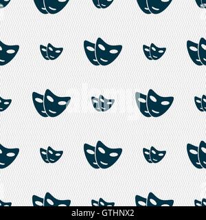 Maske Symbol Zeichen. Nahtlose Muster mit geometrischen Struktur. Vektor Stock Vektor