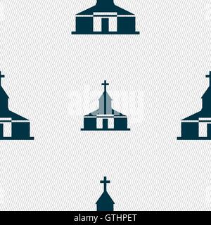Kirche-Symbol Zeichen. Nahtlose Muster mit geometrischen Struktur. Vektor Stock Vektor