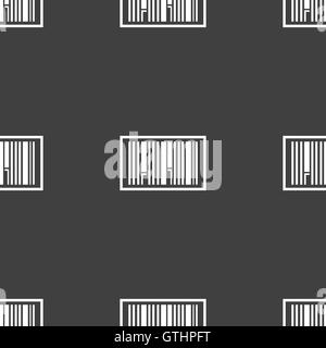 Barcode-Symbol Zeichen. Nahtlose Muster auf einem grauen Hintergrund. Vektor Stock Vektor