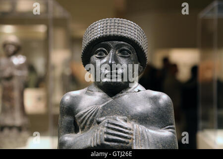 Statue von Gudea. Neo-sumerischen. ca. 2090 BC. Mesopotamien, wahrscheinlich aus neusumerischen (moderne Tello). Diorit. Stockfoto