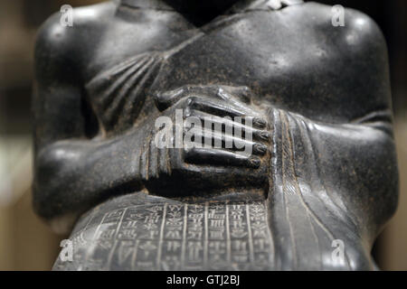 Statue von Gudea. Neo-sumerischen. ca. 2090 BC. Mesopotamien, wahrscheinlich aus neusumerischen (moderne Tello). Diorit. Stockfoto