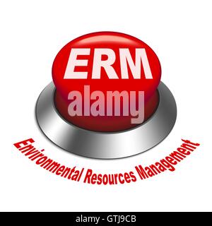 3D Abbildung des Erm Enterprise Risk Management Taste isoliert weißen Hintergrund Stock Vektor