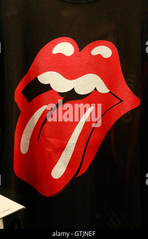 Das Logo der Band "Rolling Stones", Berlin. Stockfoto
