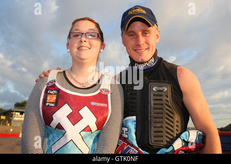 Lakeside Hämmer gegen Swindon Robins - Sky Sport Elite League Speedway auf dem Arena Essex Raceway, Purfleet - 08.07.09 Stockfoto