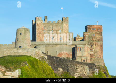 Ansicht von Bambugh Burg, Bamburgh, Northumberland, England Stockfoto