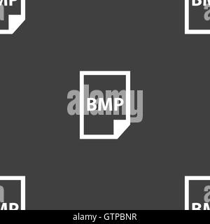 BMP-Symbol Zeichen. Nahtlose Muster auf einem grauen Hintergrund. Vektor Stock Vektor