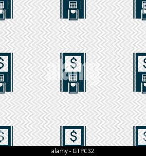 ATM-Symbol Zeichen. Nahtlose Muster mit geometrischen Struktur. Vektor Stock Vektor