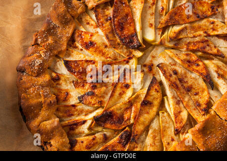 Hausgemachte Zimt Zucker Apfel Galette verzehrfertige Stockfoto