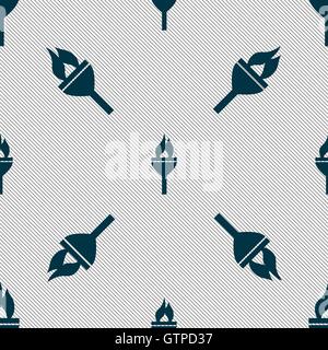Fackel-Symbol Zeichen. Nahtlose Muster mit geometrischen Struktur. Vektor Stock Vektor