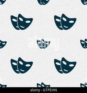 Maske Symbol Zeichen. Nahtlose Muster mit geometrischen Struktur. Vektor Stock Vektor