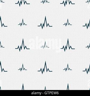 Pulse Symbol Zeichen. Nahtlose Muster mit geometrischen Struktur. Vektor Stock Vektor