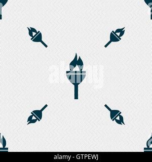 Fackel-Symbol Zeichen. Nahtlose Muster mit geometrischen Struktur. Vektor Stock Vektor