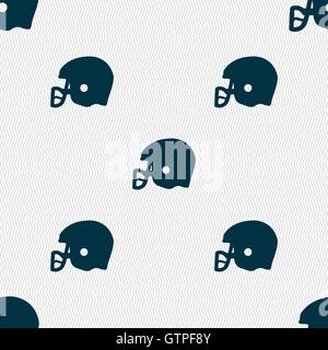 US-amerikanischer American-Football Helm Symbol Zeichen. Nahtlose Muster mit geometrischen Struktur. Vektor Stock Vektor