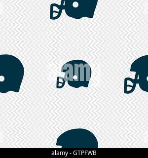 US-amerikanischer American-Football Helm Symbol Zeichen. Nahtlose Muster mit geometrischen Struktur. Vektor Stock Vektor
