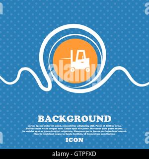 Gabelstapler Symbol Zeichen. Blau und weiß abstrakte Hintergrund gesprenkelt mit Platz für Text und Ihr Design. Vektor Stock Vektor