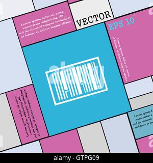 Barcode-Symbol Zeichen. Flache Jugendstil für Ihr Design. Vektor Stock Vektor