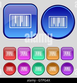 Barcode-Symbol Zeichen. Eine Reihe von zwölf Vintage Knöpfe für Ihr Design. Vektor Stock Vektor