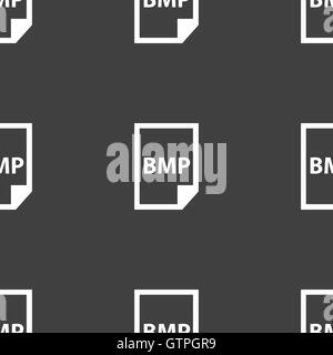 BMP-Symbol Zeichen. Nahtlose Muster auf einem grauen Hintergrund. Vektor Stock Vektor