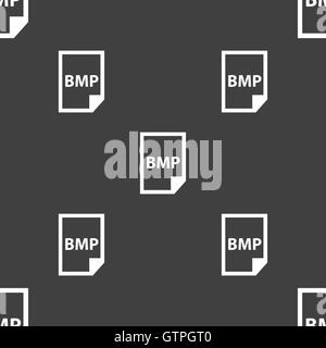 BMP-Symbol Zeichen. Nahtlose Muster auf einem grauen Hintergrund. Vektor Stock Vektor