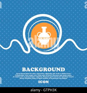 Amphore Symbol Zeichen. Blau und weiß abstrakte Hintergrund gesprenkelt mit Platz für Text und Ihr Design. Vektor Stock Vektor