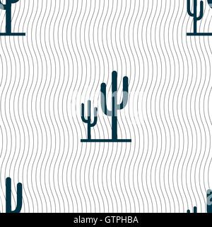 Kaktus-Symbol Zeichen. Nahtlose Muster mit geometrischen Struktur. Vektor Stock Vektor