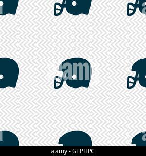 US-amerikanischer American-Football Helm Symbol Zeichen. Nahtlose Muster mit geometrischen Struktur. Vektor Stock Vektor