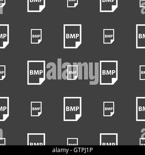 BMP-Symbol Zeichen. Nahtlose Muster auf einem grauen Hintergrund. Vektor Stock Vektor
