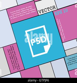 PSD-Symbol Zeichen. Flache Jugendstil für Ihr Design. Vektor Stock Vektor