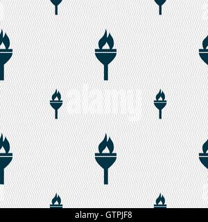 Fackel-Symbol Zeichen. Nahtlose Muster mit geometrischen Struktur. Vektor Stock Vektor