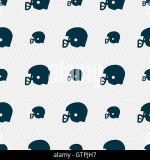 US-amerikanischer American-Football Helm Symbol Zeichen. Nahtlose Muster mit geometrischen Struktur. Vektor Stock Vektor