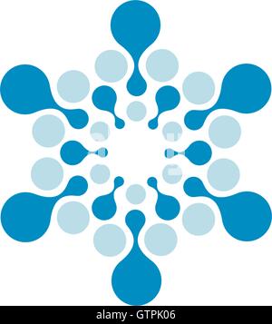 Vektor-isolierte Sonne-Logo-Design-Vorlage. Abstrakte Punkte Symbol. Symbol, runde Form. Stock Vektor