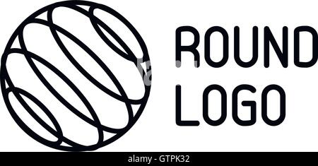 Isolierte abstrakte zirkuläre Vektor-Logo. Schwarze Runde skizzierten Kugel Logo. Stock Vektor