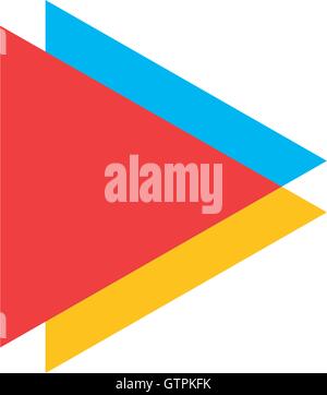 Isolierte buntes Spiel Taste Vektor-Logo. Dreieckige Multimedia-Logo. Pause-Symbol. Player-Element. Stock Vektor