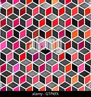 Vektor nahtlose Multicolor Farbverlauf Cube Form Rhombus geometrischen Raster Stock Vektor