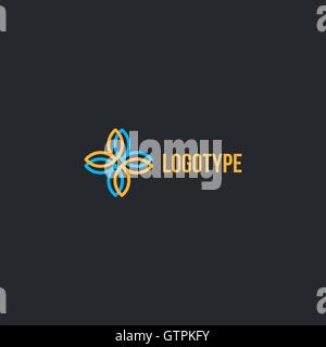 Isolierte abstrakt bunt Kreuz Vektor-Logo. Medizinische Logo. Blumen Blüten Illustration. Floral dekoratives Element. Klinik ein Stock Vektor