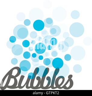 Blau Vektor isolierende Bläschen. Vektor-Illustration. Abstrakte ungewöhnliche Logo. Wasser sprudelt. Luftballons-Logo. Stock Vektor