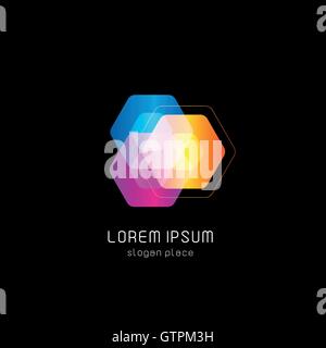 Isolierte abstrakt bunt Polygone Vektor-Logo. Geometrie-Logo. Edelsteine. Stock Vektor