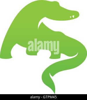 Silhouette-Logo, Symbol-Vorlage. Krokodil-Design, Alligator-Symbol. Logo-Vektor. Logo-Vorlage. Crocodille Design. Krokodil-Vorlage. Stock Vektor