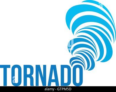 Isolierte Tornado-Vektor-Logo. Spinnerei Luft Schriftzug. Naturkatastrophe Abbildung. Wettervorhersage-Element. Stock Vektor