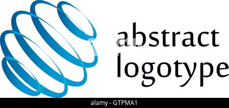 Isolierte abstrakt blau Vektor-Logo. Drehende Spirale Schriftzug. Stock Vektor