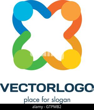 Isolierte abstrakten bunten Vektor-Logo. Dekoratives Element Logo. Multiplikationszeichen. Stock Vektor